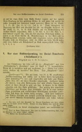 Aus einer Volksversammlung der Social-Demokraten (Lassallianer)