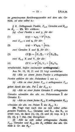 § 8. Orthogonale Punkte, En-1, Geraden und Rn-2 im Rn.