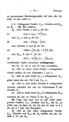 § 8. Orthogonale Punkte, En-1, Geraden und Rn-2 im Rn.