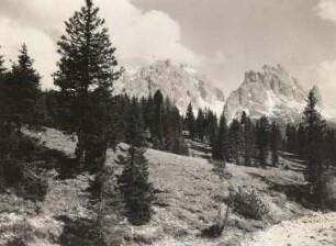 Dolomiten. Berggipfel, rechts Cadinspitzen