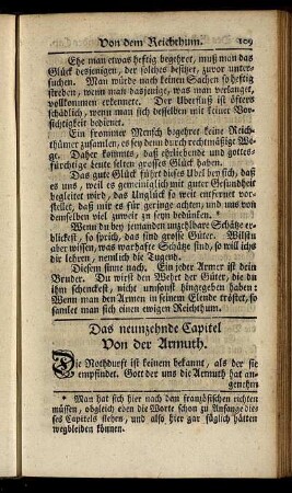 Das neunzehnde Capitel. Von der Armuth.