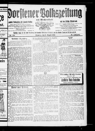 Dorstener Volkszeitung und Wochenblatt. 1910-1919