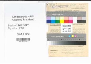 Entnazifizierung Franz Knuf , geb. 22.11.1914 (Bueroangestellter)