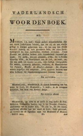 Vaderlandsch Woordenboek : Met Kaarten, Plaaten en Pourtraitten. 23, M - P