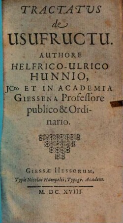 Tractatus de usufructu