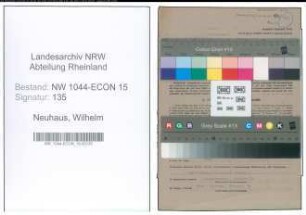 Entnazifizierung Wilhelm Neuhaus , geb. 01.11.1907 (Betriebsassistent)