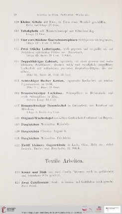 Textile Arbeiten (Nr. 423-468)