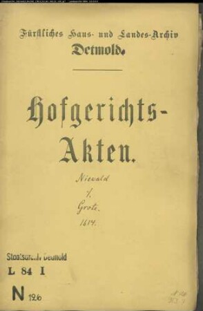 Niewald, Johann gegen Henrich Grote - Wiese in der Grevenmasch