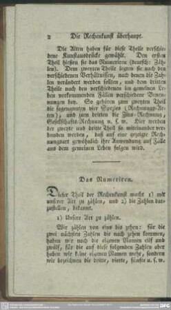Das Numeriren