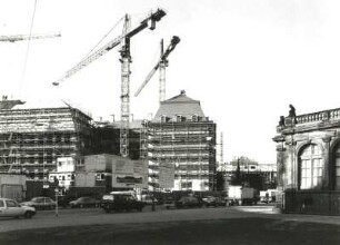 Dresden-Altstadt. Baustelle Taschenbergpalais, Mittelbau und Westflügel