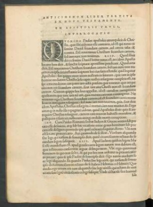 Anticimenon Liber Tertius Ex Novo Testamento.