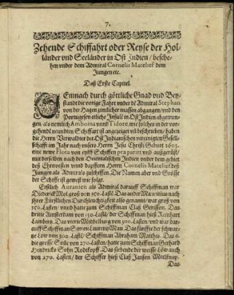 Daß Erste Capitel. - Daß zehend Capitel.