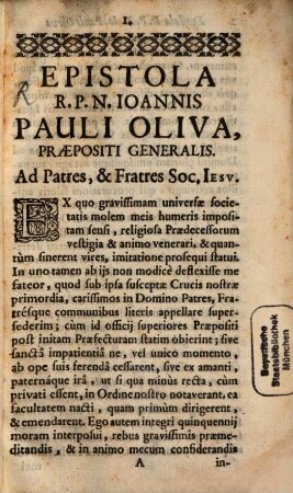 Epistola ad patres et fratres Societatis Jesu