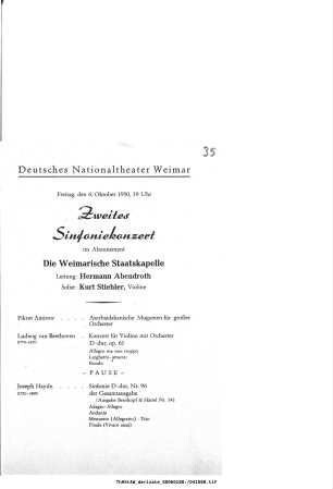 Zweites Sinfoniekonzert