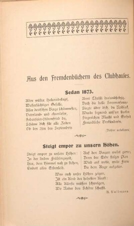 Aus den Fremdenbüchern des Clubhauses.