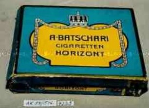 Pappschachtel für 100 Stück "A. BATSCHARI CIGARETTEN HORIZONT"