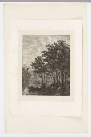Landschaft mit zwei Figuren am Fluss, aus: "Radierversuche II"