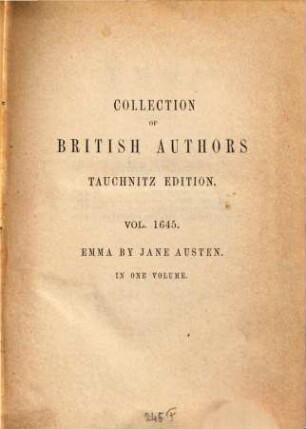 Works : Willkürlicher Gesammttitel für die in der Tauchnitz Collection of British Authors erschienenen Romane d. Verf., 5