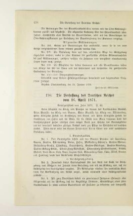 190. Die Verfassung des Deutschen Reiches vom 16. April 1871