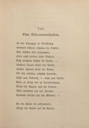 VIII. Eine Exkommunikation.