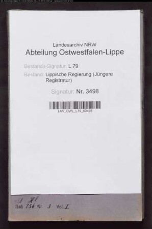 Kommunalwegebau Voranschläge und Rechnung des Amtes Schwalenberg, Band 1