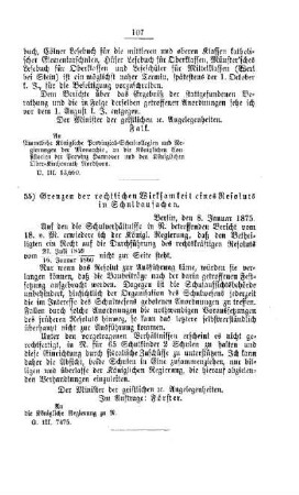 Grenzen der rechtlichen Wirksamkeit eines Resoluts in Schulbausachen : [V. Volksschulwesen]