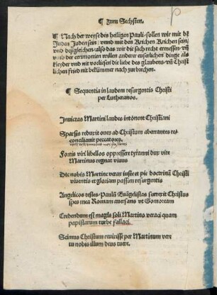 Sequentia in laudem resurgentis Christi per Lutheranos.