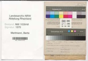 Entnazifizierung Berta Mertmann , geb. 04.01.1895 ()