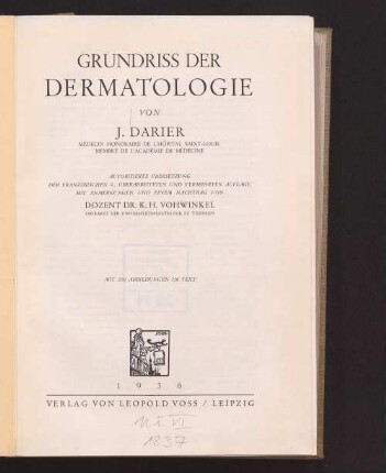 Grundriss der Dermatologie