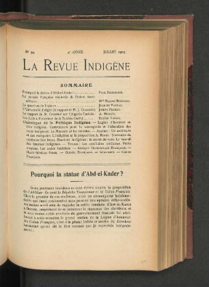 Pourquoi la statue d'Abd-el-Kader?