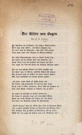 Der Ritter von Bogen : Von F. A. Lehner. [Kopftitel]