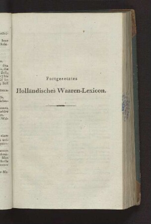 Fortgesetztes Holländisches Waaren-Lexicon.