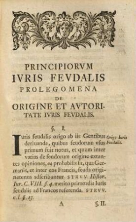 Principia iuris feudalis ex iure Imperii, Germanico, Longobardico atque Electorali Saxonico deprompta et usui fori accomodata