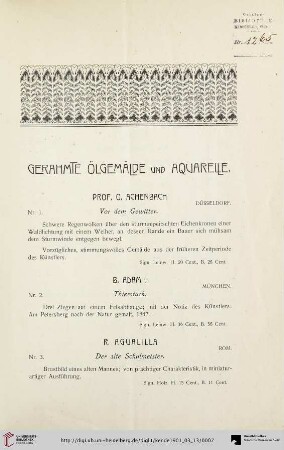 Gerahmte Ölgemälde und Aquarelle (Nr. 1-140)