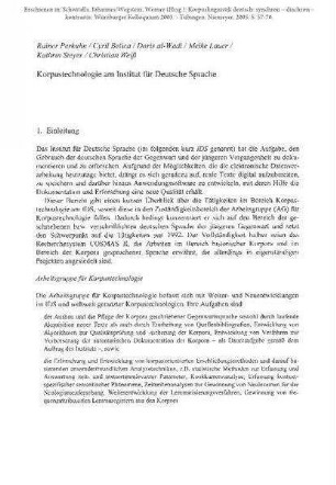 Korpustechnologie am Institut für Deutsche Sprache