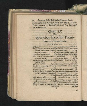Caput IV. De Speciebus Excessus Poenarum ordinarium.