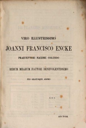 De planetis minoribus inter Martem et Jovem circa solem versantibus : Dissertatio inauguralis