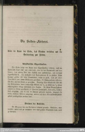 Die Seiden-Färberei