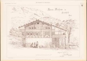 Bauernhaus Muheim, Erstfeld: Perspektivische Ansicht (aus: Das Bauernhaus in der Schweiz, hrsg.v. Schweiz. Ingenieur- und Architektenverein, 1903)