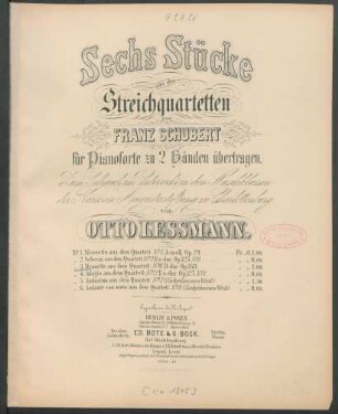 No. 3: Menuetto aus dem Quartett No. 6 : op: 168