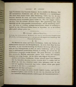 Dritter Abschnitt. Prüfung der newtonschen Methode der ersten und letzten Verhältnisse (Methodus rationum primarum et ultimarum) als angebliche Grundlage der Fluxions-Rechnung.