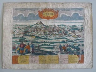 Guckkastenbild mit Ansicht von Coburg