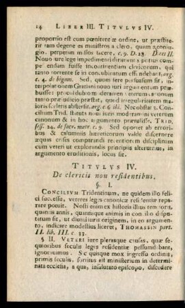 Titulus IV. De clericis non residentibus.