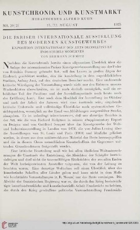 Neue Folge 35 = Jahrgang 59: Die Pariser internationale Ausstellung des modernen Kunstgewerbes : exposition internationale des arts decorativs et industriels modernes, [1]