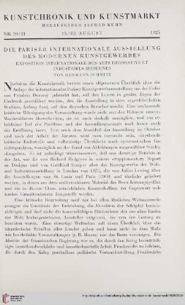 Neue Folge 35 = Jahrgang 59: Die Pariser internationale Ausstellung des modernen Kunstgewerbes : exposition internationale des arts decorativs et industriels modernes, [1]