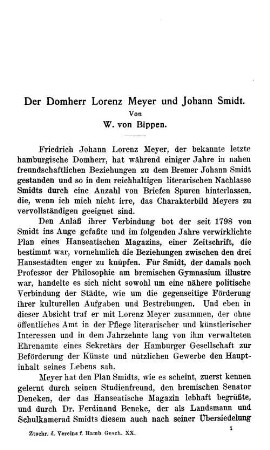 Der Domherr Lorenz Meyer und Johann Smidt