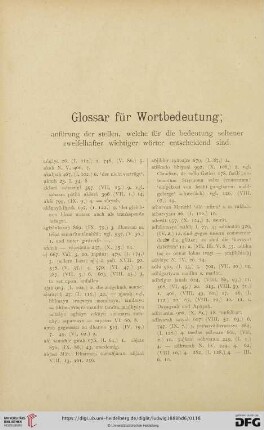 Glossar für Wortbedeutung