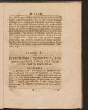 Sectio II. De Etymologia, Synonymia, Homonymia, Descriptione, Variisqve Molendinorvm Divisionibvs
