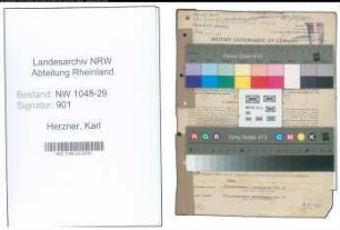 Entnazifizierung Karl Herzner , geb. 10.05.1890 (Beamter)