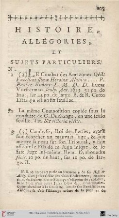 Histoire, allégories, et sujets particuliers